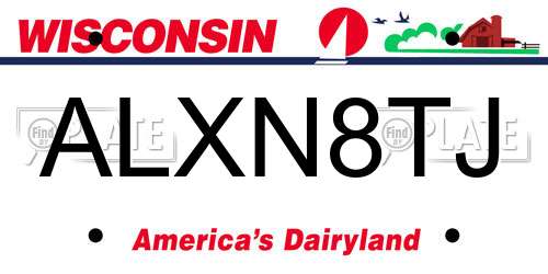 ALXN8TJ Wisconsin License Plate