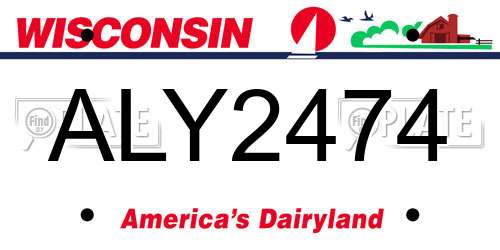 ALY2474 Wisconsin License Plate
