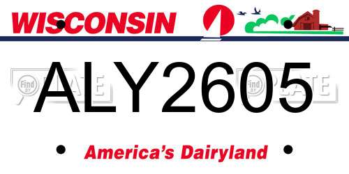 ALY2605 Wisconsin License Plate