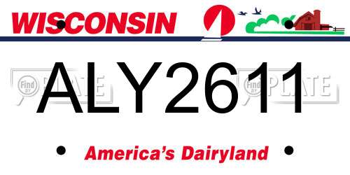 ALY2611 Wisconsin License Plate