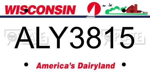 ALY3815 Wisconsin License Plate