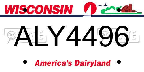 ALY4496 Wisconsin License Plate
