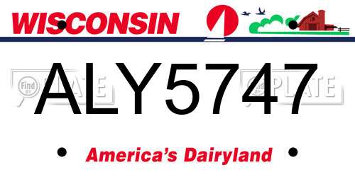 ALY5747 Wisconsin License Plate
