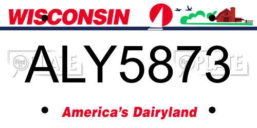 ALY5873 Wisconsin License Plate
