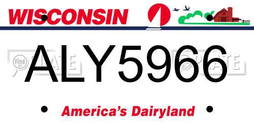 ALY5966 Wisconsin License Plate