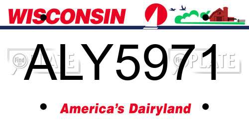 ALY5971 Wisconsin License Plate