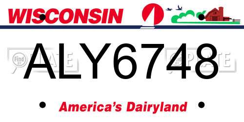 ALY6748 Wisconsin License Plate