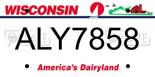 ALY7858 Wisconsin License Plate