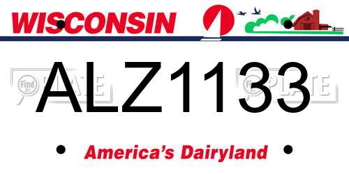 ALZ1133 Wisconsin License Plate