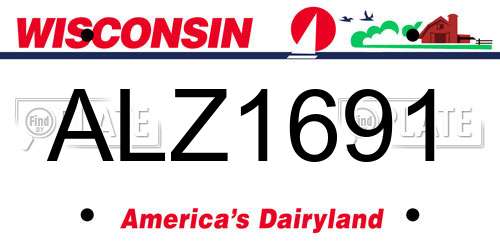 ALZ1691 Wisconsin License Plate