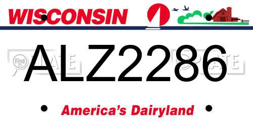 ALZ2286 Wisconsin License Plate