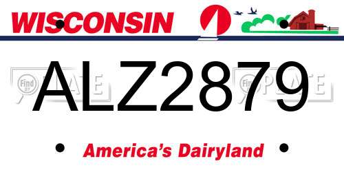ALZ2879 Wisconsin License Plate