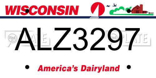 ALZ3297 Wisconsin License Plate