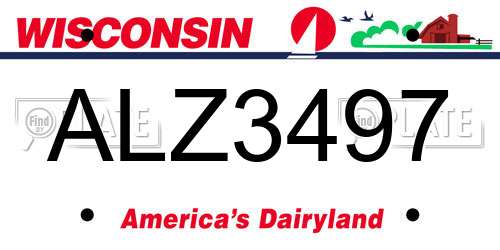 ALZ3497 Wisconsin License Plate