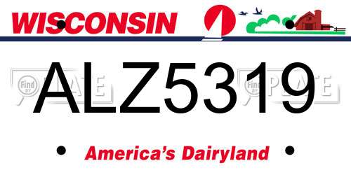 ALZ5319 Wisconsin License Plate