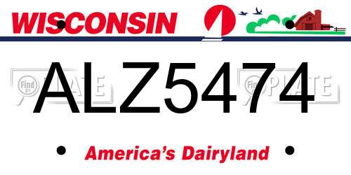 ALZ5474 Wisconsin License Plate