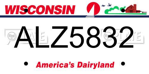 ALZ5832 Wisconsin License Plate