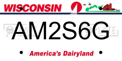 AM2S6G Wisconsin License Plate