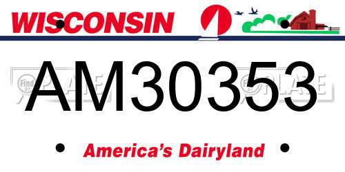 AM30353 Wisconsin License Plate