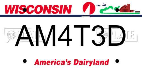 AM4T3D Wisconsin License Plate