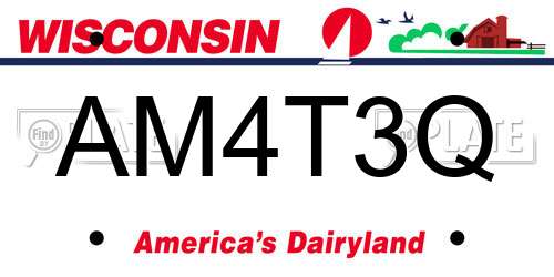 AM4T3Q Wisconsin License Plate
