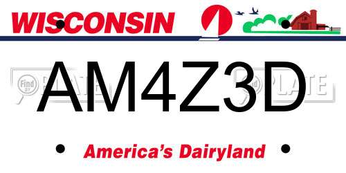 AM4Z3D Wisconsin License Plate