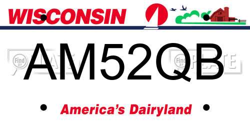 AM52QB Wisconsin License Plate