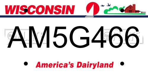 AM5G466 Wisconsin License Plate
