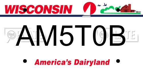 AM5T0B Wisconsin License Plate