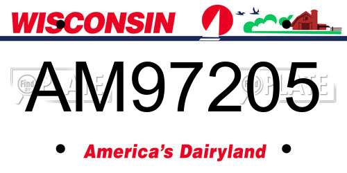 AM97205 Wisconsin License Plate