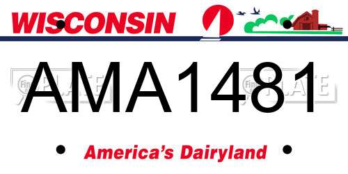 AMA1481 Wisconsin License Plate