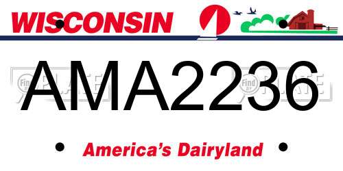 AMA2236 Wisconsin License Plate