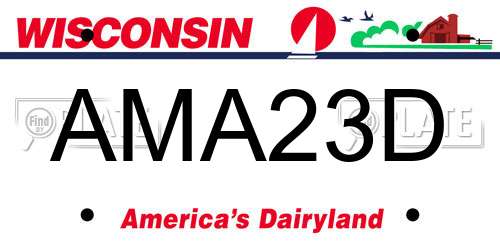 AMA23D Wisconsin License Plate