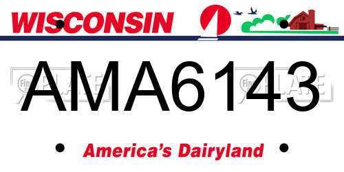 AMA6143 Wisconsin License Plate