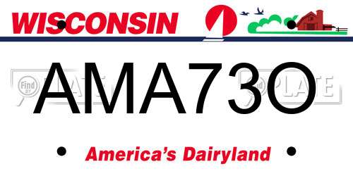 AMA73O Wisconsin License Plate
