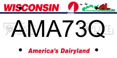 AMA73Q Wisconsin License Plate