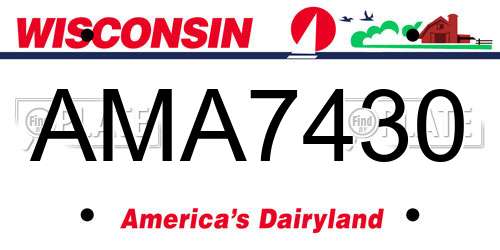 AMA7430 Wisconsin License Plate