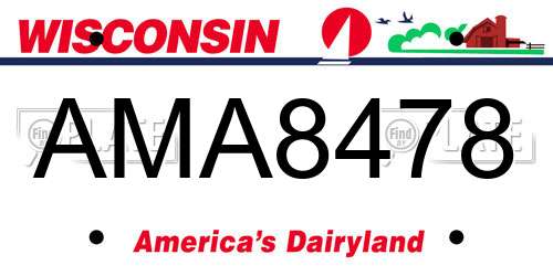 AMA8478 Wisconsin License Plate