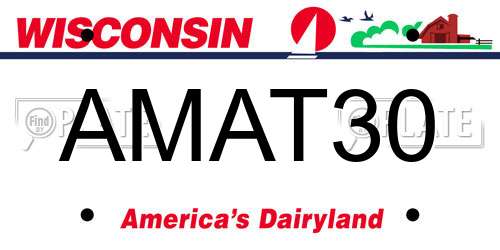 AMAT30 Wisconsin License Plate