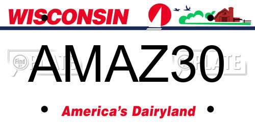 AMAZ30 Wisconsin License Plate