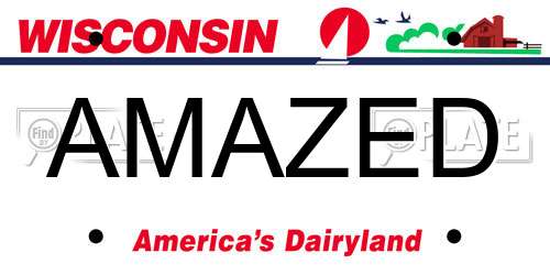 AMAZED Wisconsin License Plate