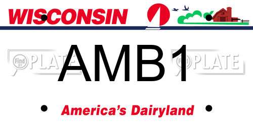 AMB1 Wisconsin License Plate
