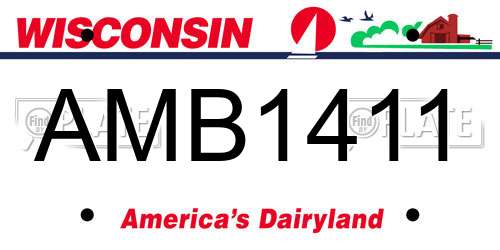 AMB1411 Wisconsin License Plate