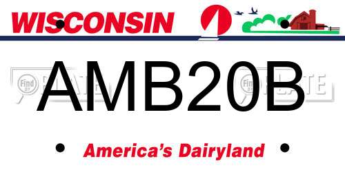 AMB20B Wisconsin License Plate