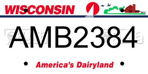 AMB2384 Wisconsin License Plate