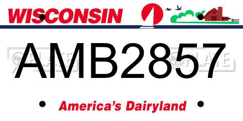 AMB2857 Wisconsin License Plate