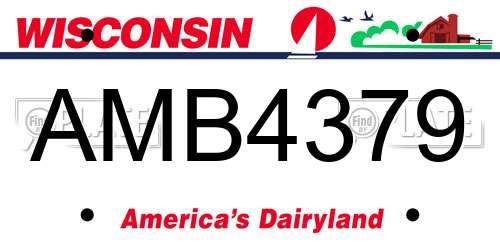 AMB4379 Wisconsin License Plate