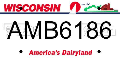 AMB6186 Wisconsin License Plate