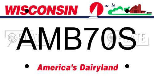 AMB70S Wisconsin License Plate