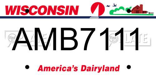 AMB7111 Wisconsin License Plate
